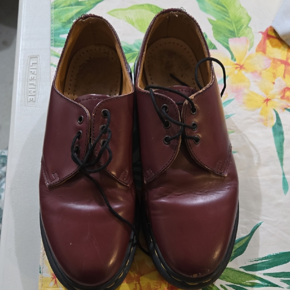 Dr. Martens Burgundy Leather Oxfords
